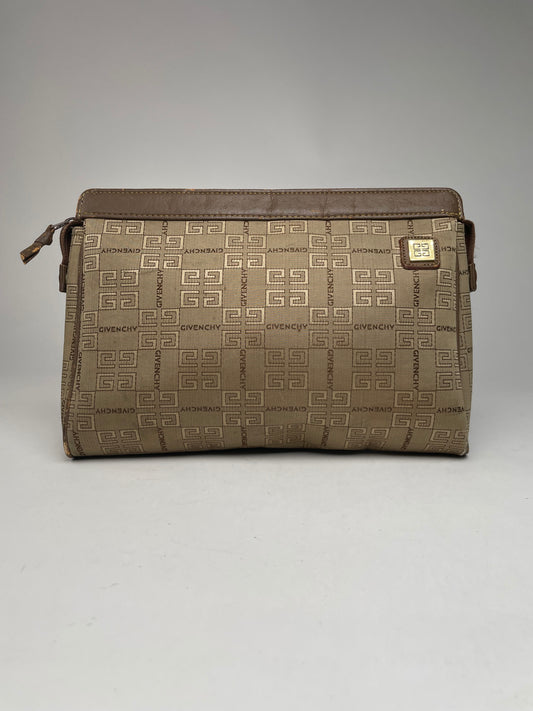 Vintage Givenchy GV3 Monogram Clutch Brown