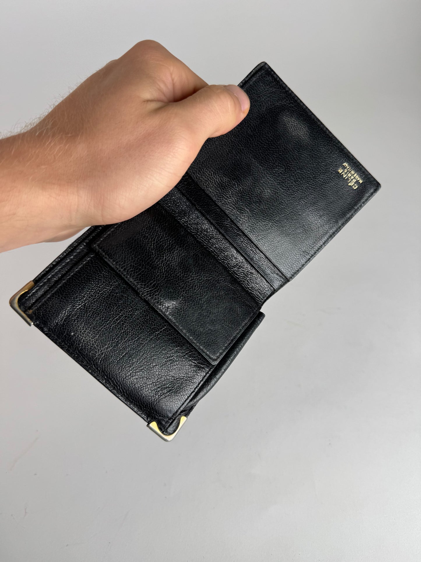 Vintage Celine Paris Triomphe Leather Wallet black