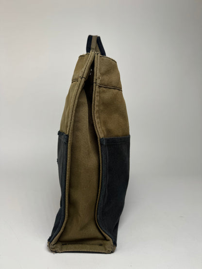 Vintage Hermes Paris Canvas Shopper Khaki/Black