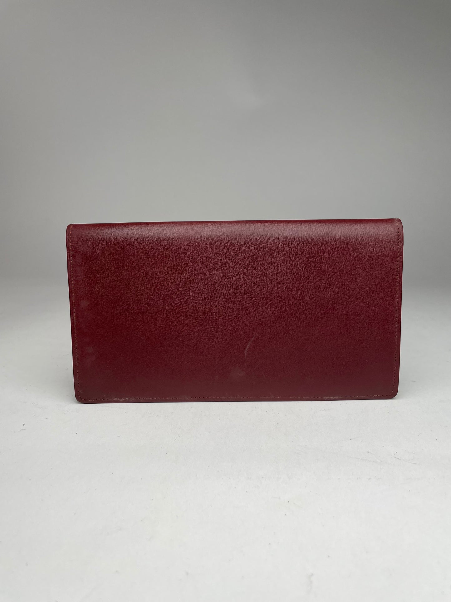 Vintage Cartier Leather ID Holder Burgundy