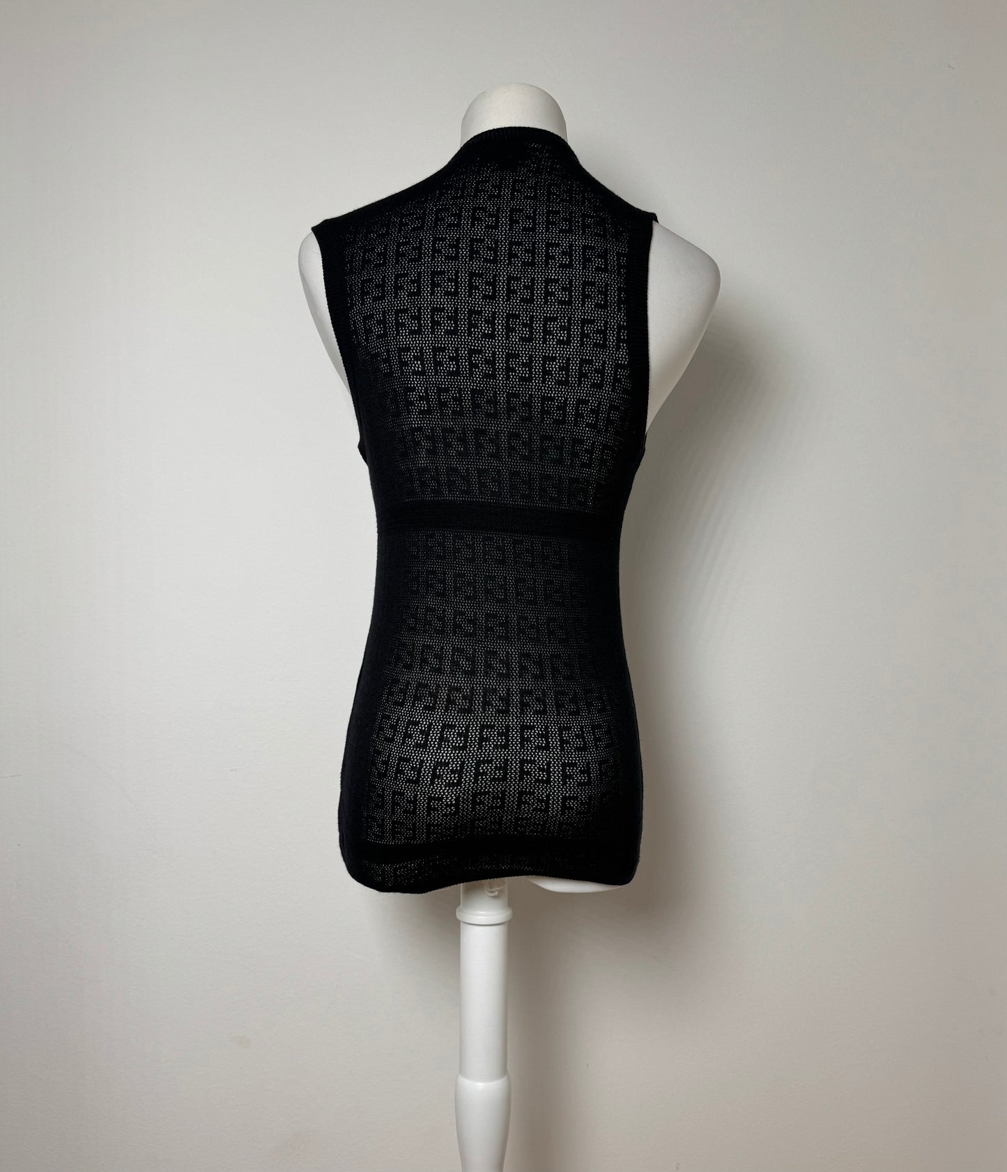 Vintage Fendi Monogram wool Dress Black 38/M