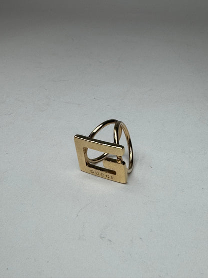 Bague Gucci G vintage en acier doré