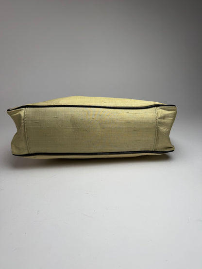 Vintage Balenciaga Linen Bag Citron Yellow Black