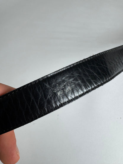 Vintage Celine Paris Leather Belt Black