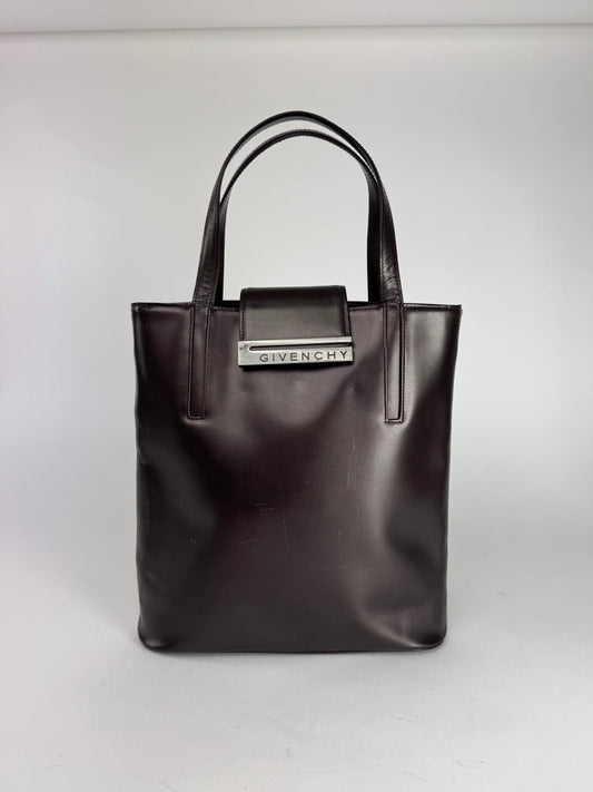 Vintage Givenchy Antigona Patent Leather Bag brown