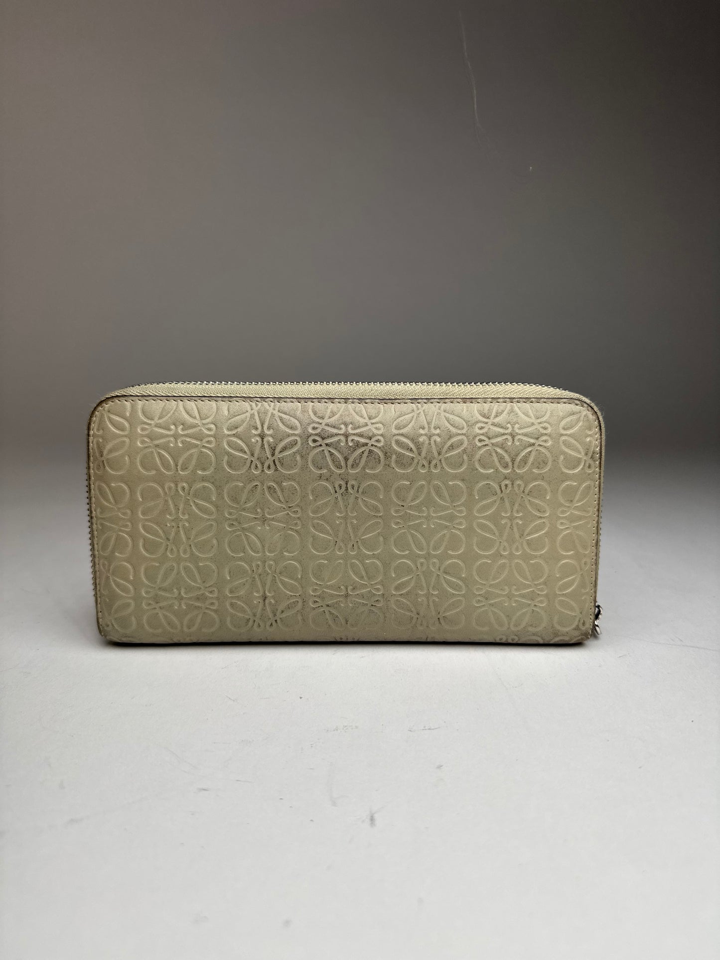 Vintage Loewe Madrid Monogram Leather Wallet grey