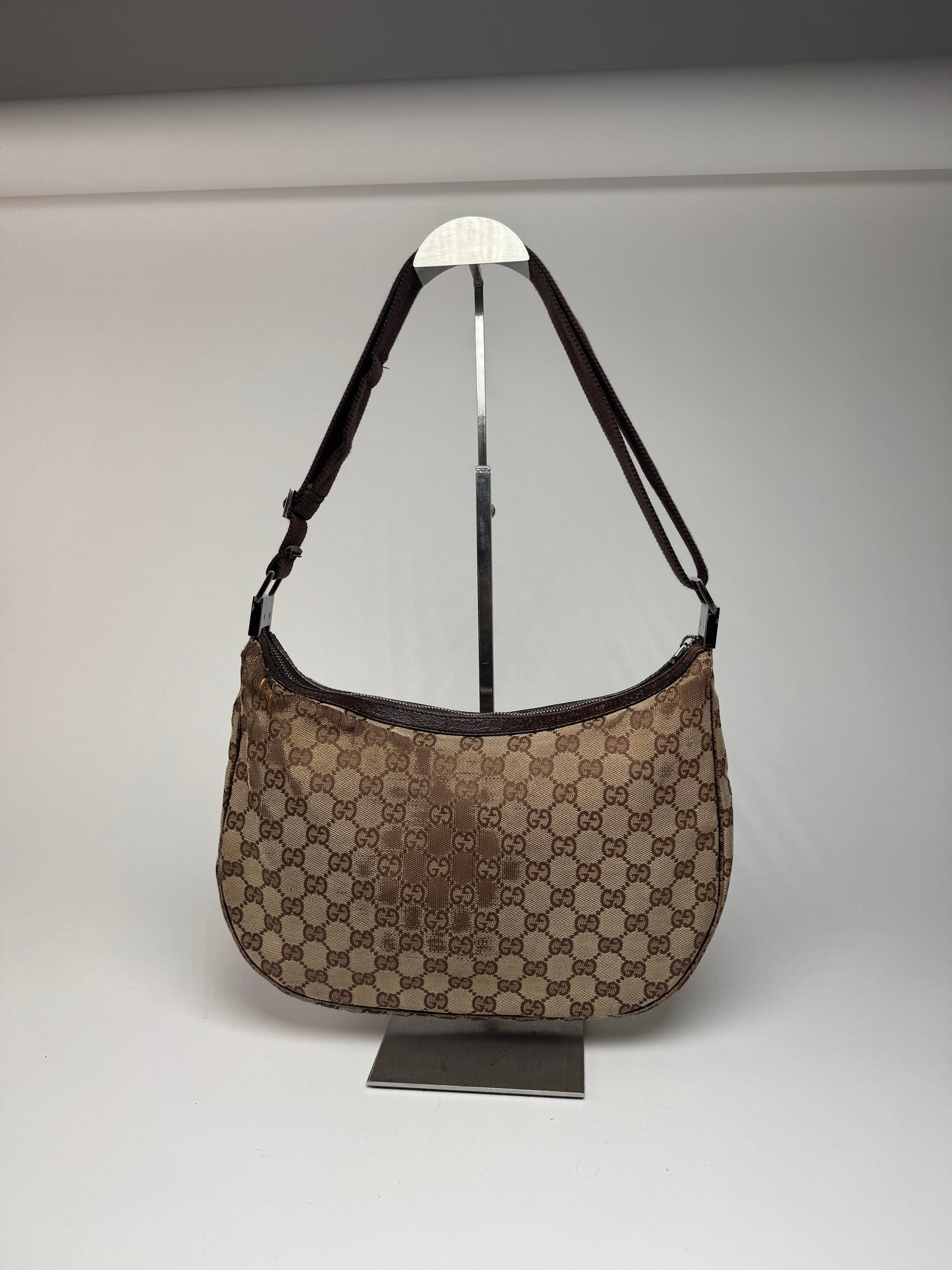 Vintage Gucci Monogram Crossaint 2Way Bag beige
