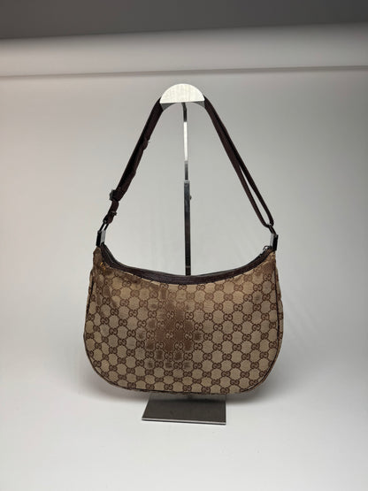 Vintage Gucci Monogram Crossaint 2Way Bag beige