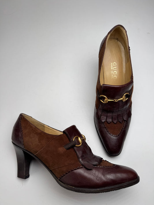 Vintage Gucci Horsebit Leather Pumps 38