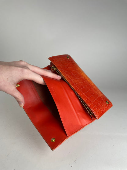Portefeuille vintage en cuir Miu Miu orange