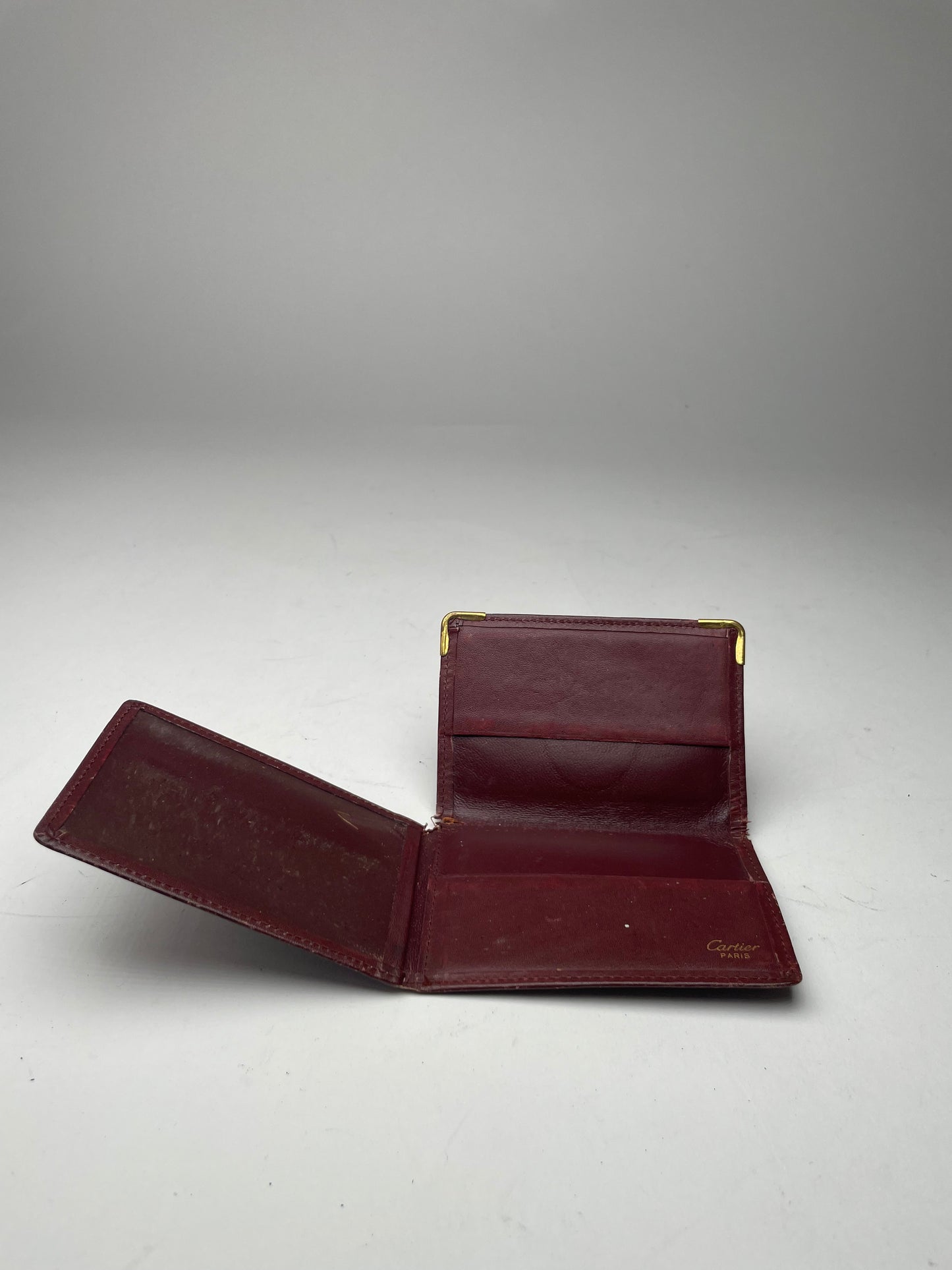 Vintage Cartier Leather Card Holder burgundy