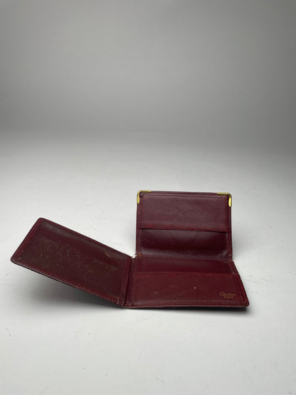 Vintage Cartier Leather Card Holder burgundy