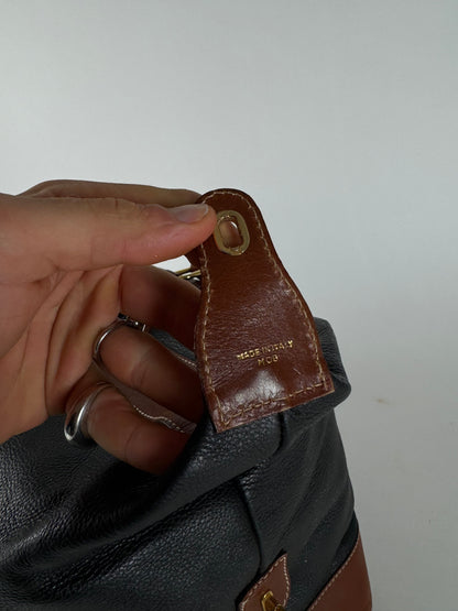 Vintage Celine Paris Triomphe Weekender Travel Bag Black Brown