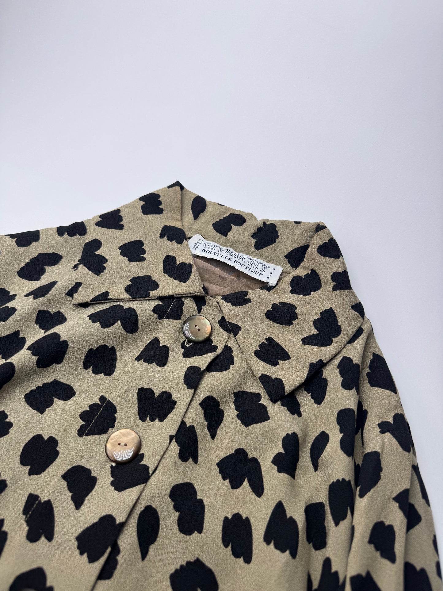 Vintage  Givenchy Leopard Silk Shirt Brown 38/M