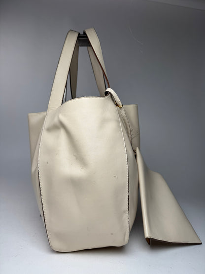 Vintage Stella Mc Cartney Vegan Leather Logo Shopper Bag Beige