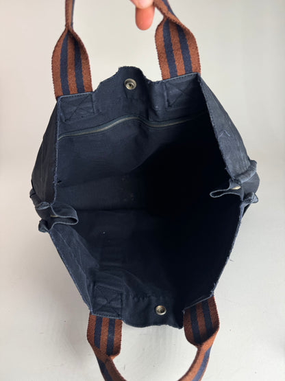 Vintage Hermes Paris Canvas Shopper Navy