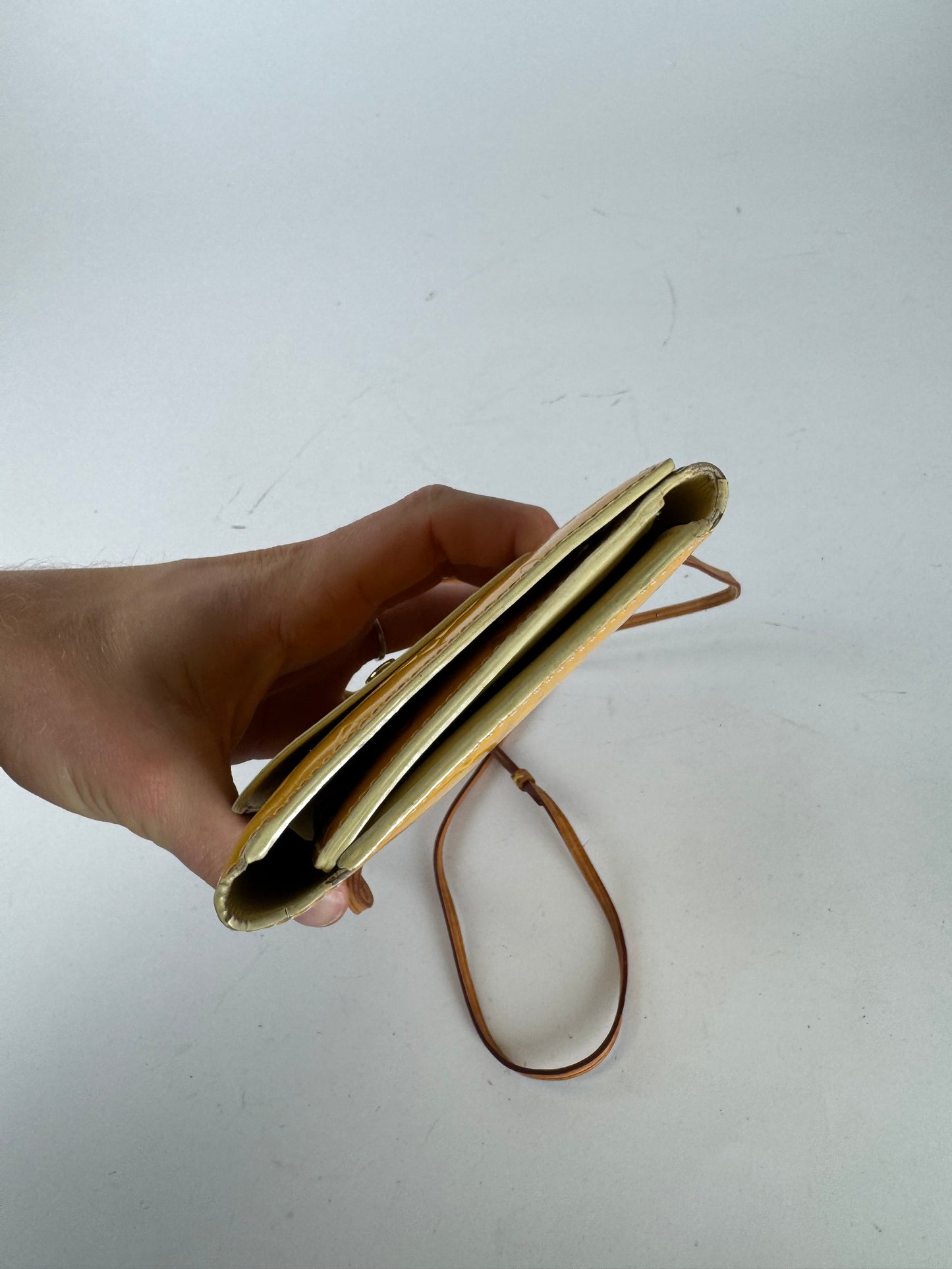 Vintage Louis Vuitton Vernis Leather Messenger Bag Yellow