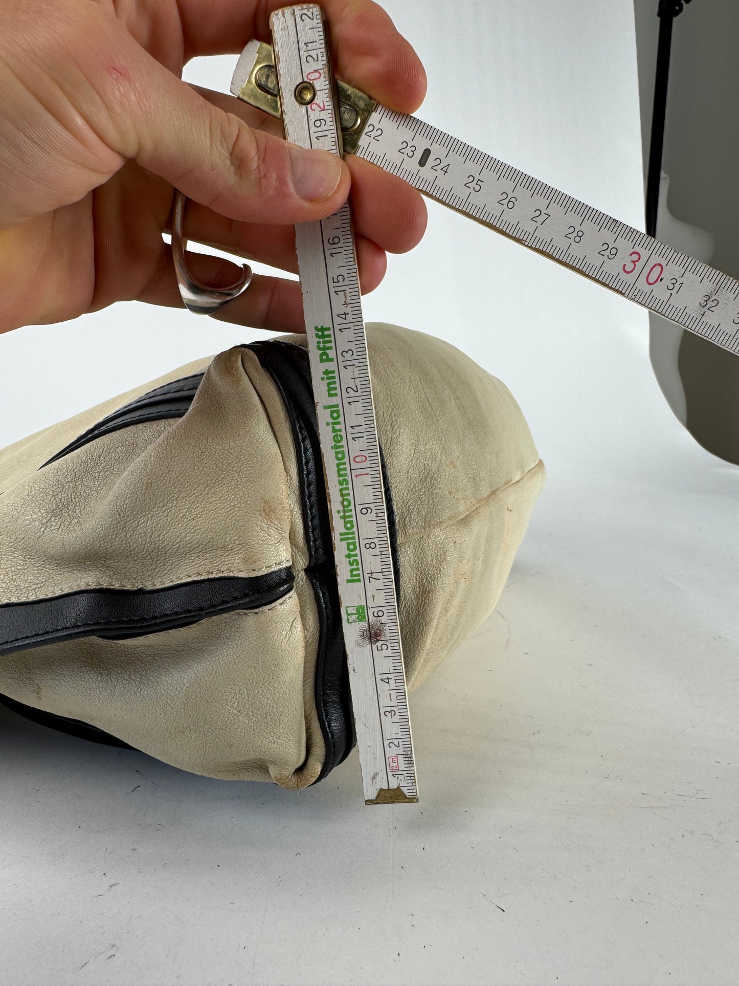 Vintage Chloe Alison leather Shopper Bag beige black