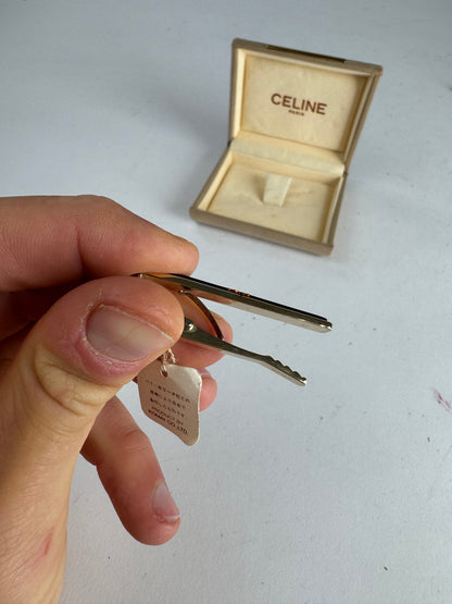 Vintage Celine Paris Tie / Money Clamp Golden New
