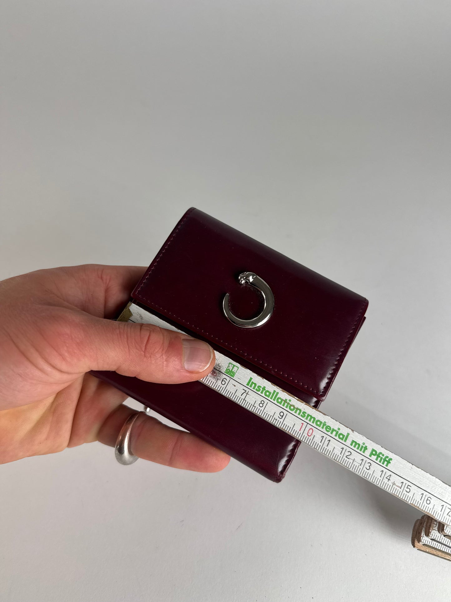 Vintage Cartier Panthere Latent Leather Wallet burgundy