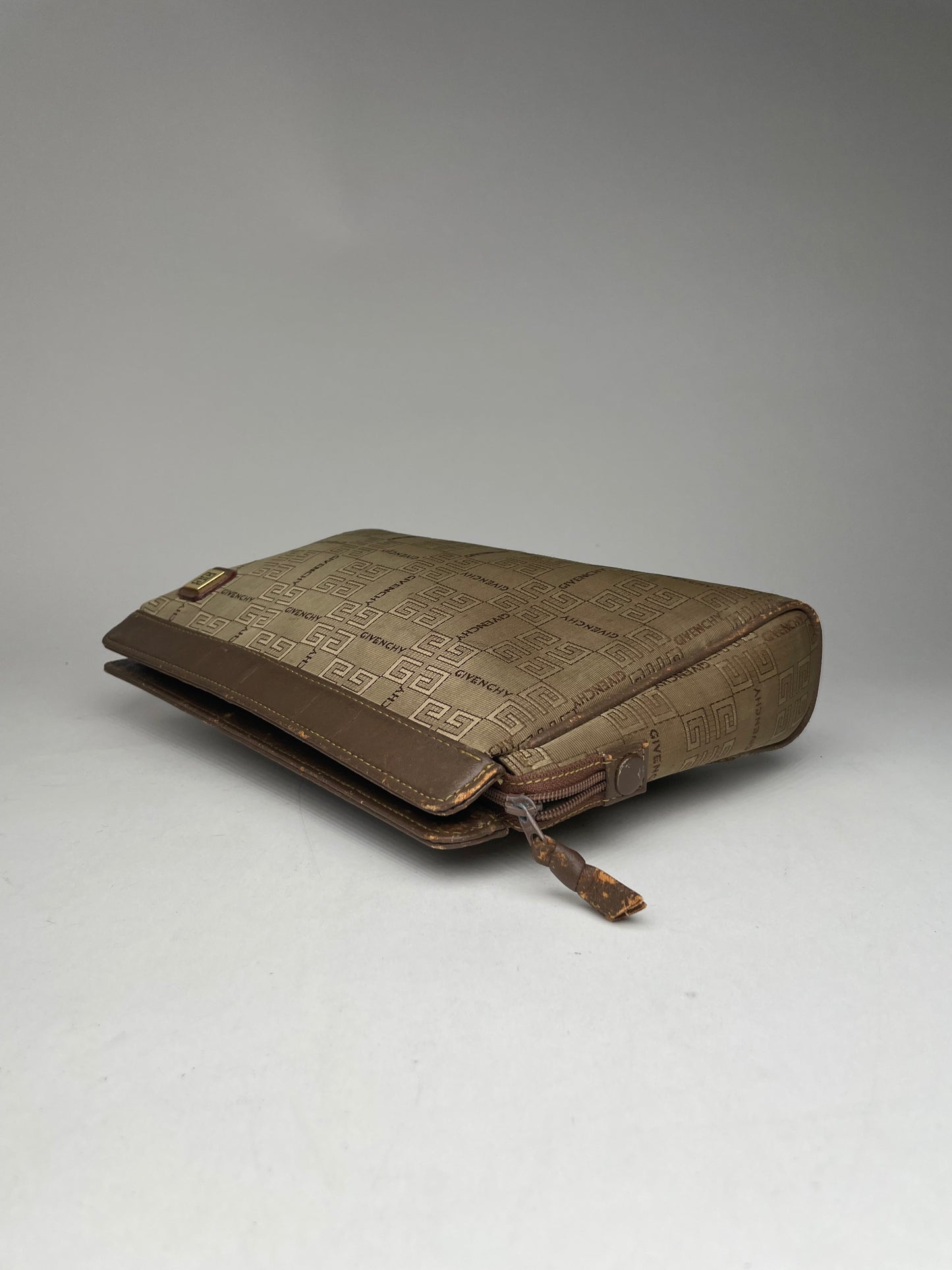 Vintage Givenchy GV3 Monogram Clutch Brown