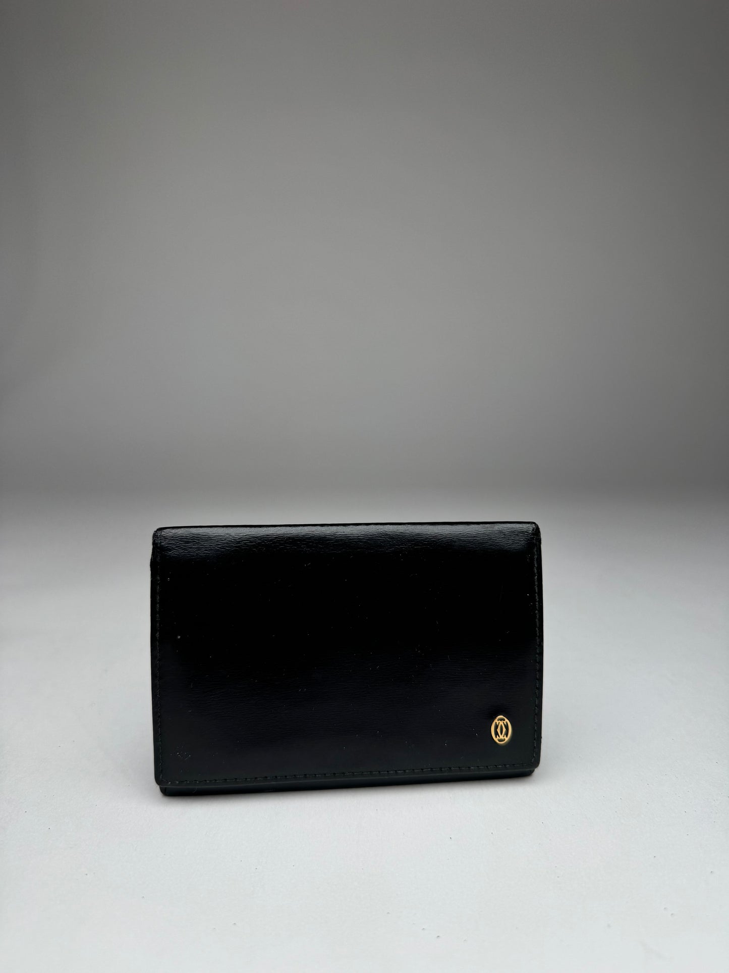 Vintage Cartier Patent Leather Card Holder Black