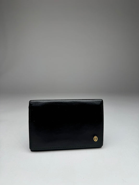 Vintage Cartier Patent Leather Card Holder Black