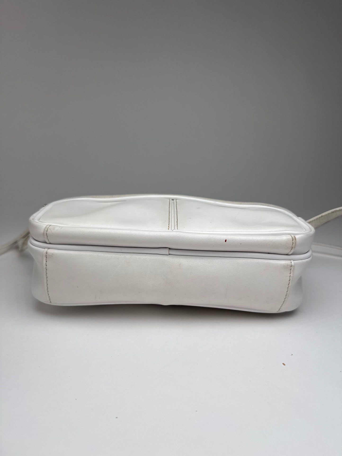 Vintage Courreges Paris Leather Crossbody Bag White