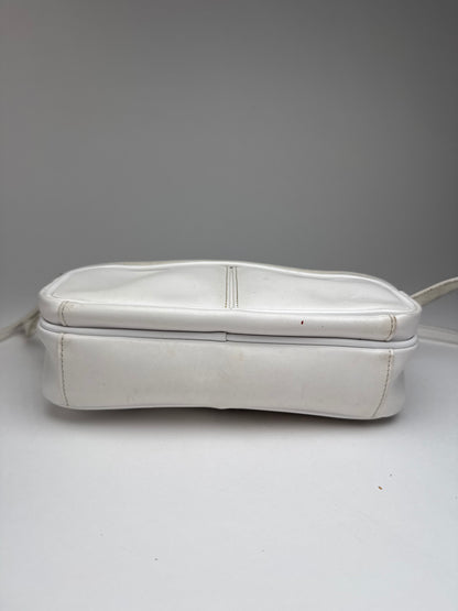 Vintage Courreges Paris Leather Crossbody Bag White