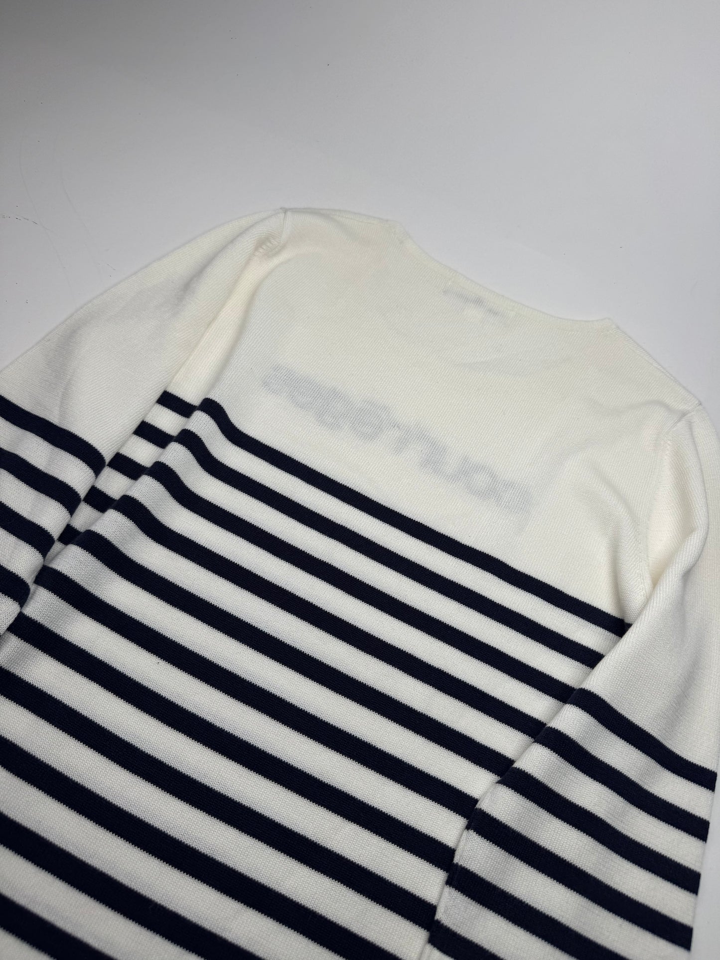 Vintage Courreges Paris Striped Sweater White/Navy EU36/S