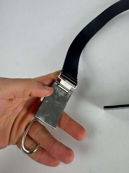 Vintage Prada Leather Belt Black