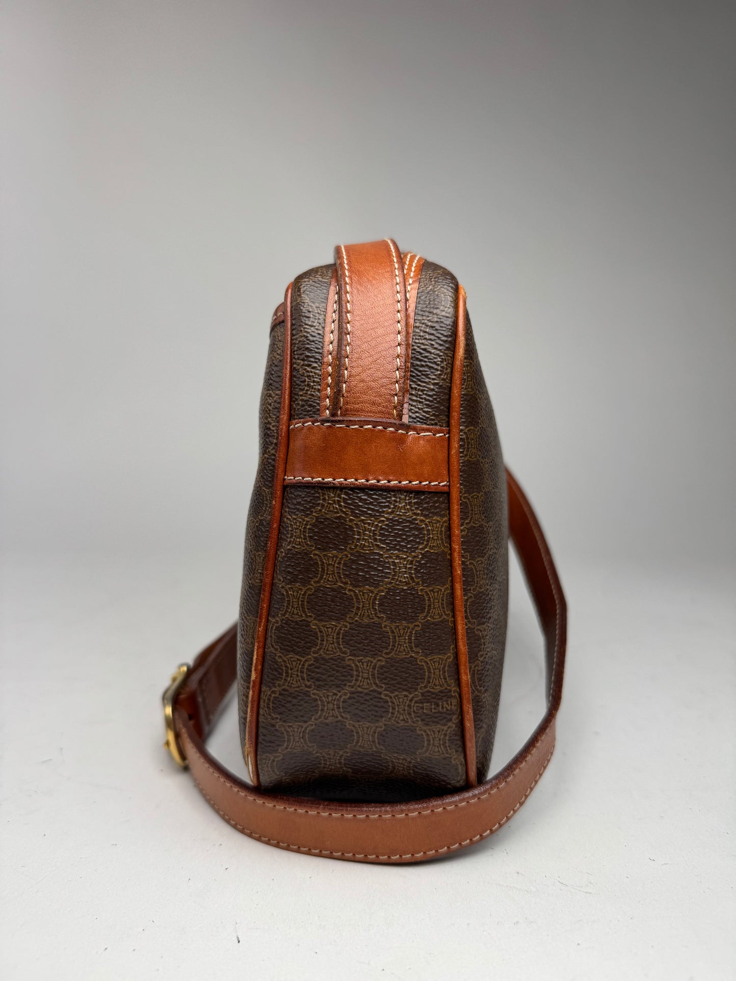 Vintage Celine Paris Triomphe Leather Monogram Bag