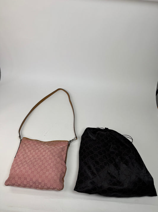 Vintage Gucci Monogram Shoulder Bag pink