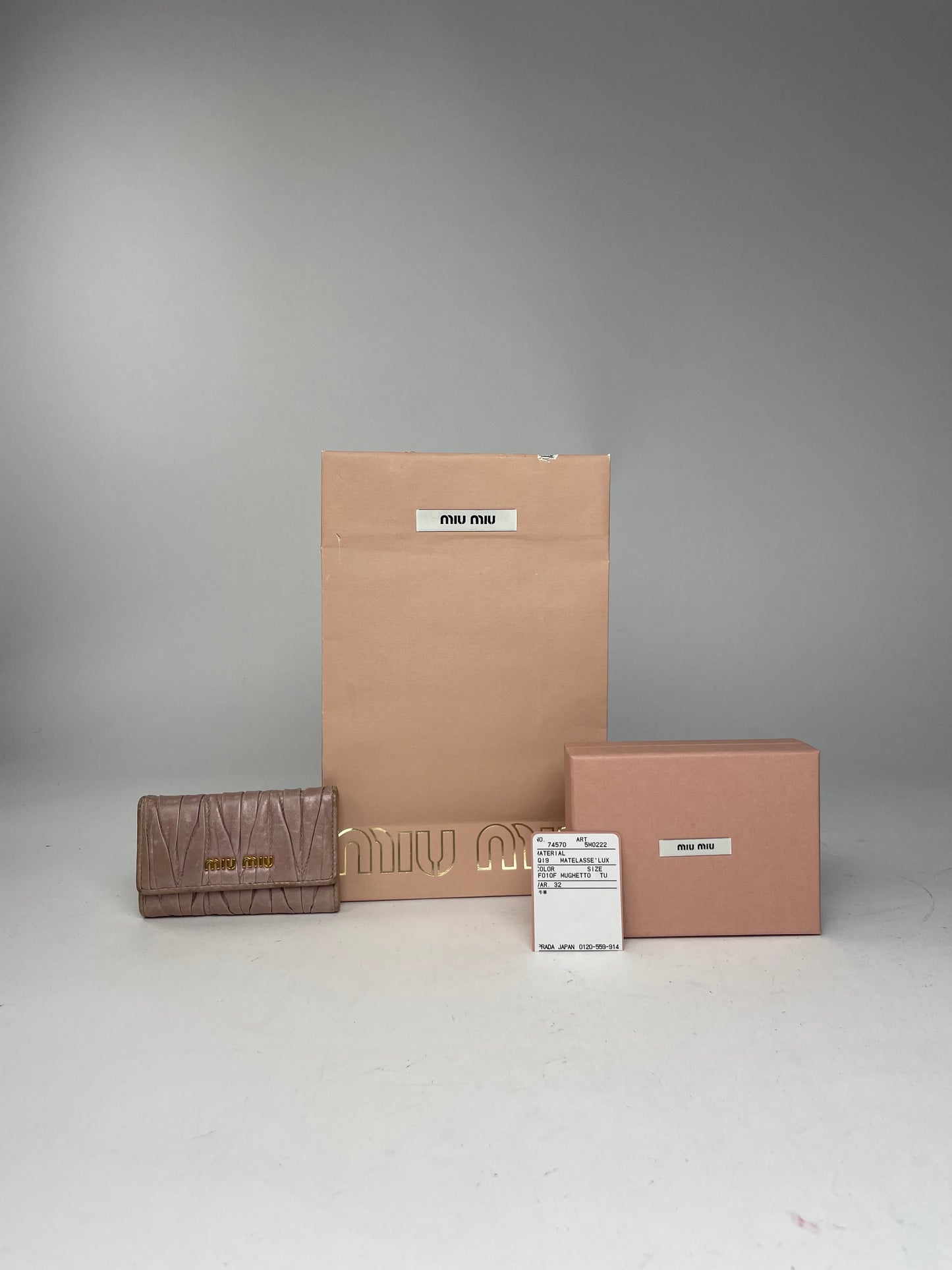 Vintage Miu Miu Metallasse leather Key Holder Rose