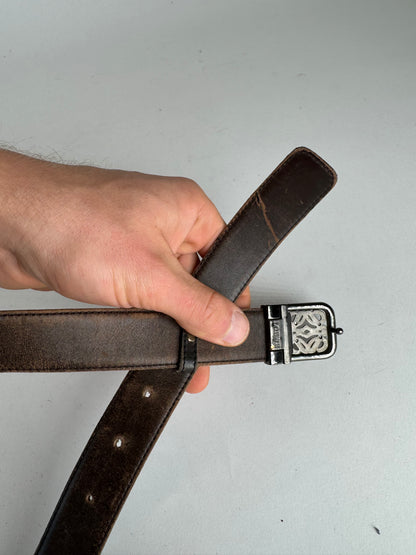 Vintage Loewe Madrid Leather Belt Black