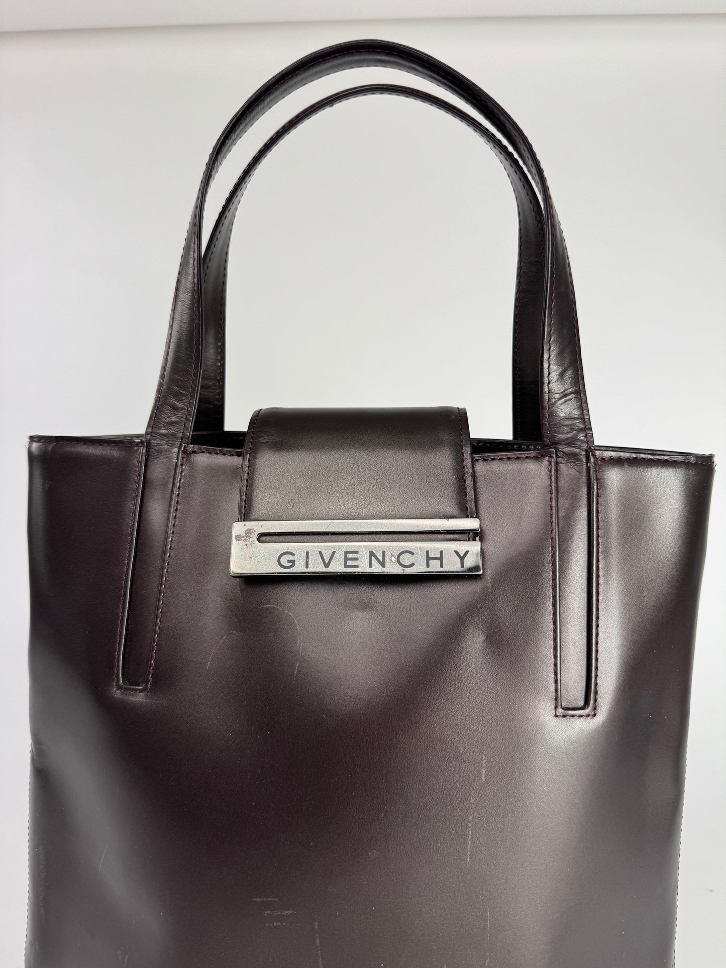 Vintage Givenchy Antigona Patent Leather Bag brown
