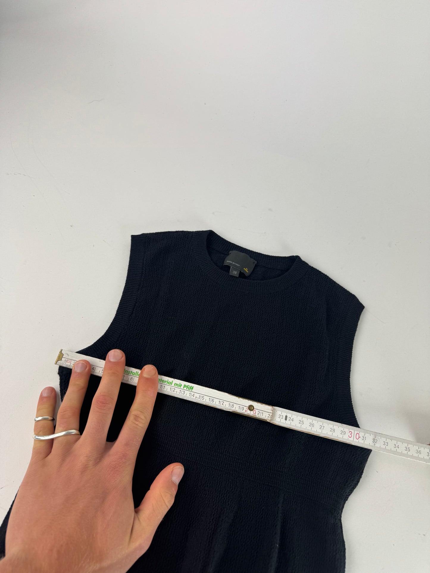 Vintage Fendi Monogram wool Dress Black 38/M