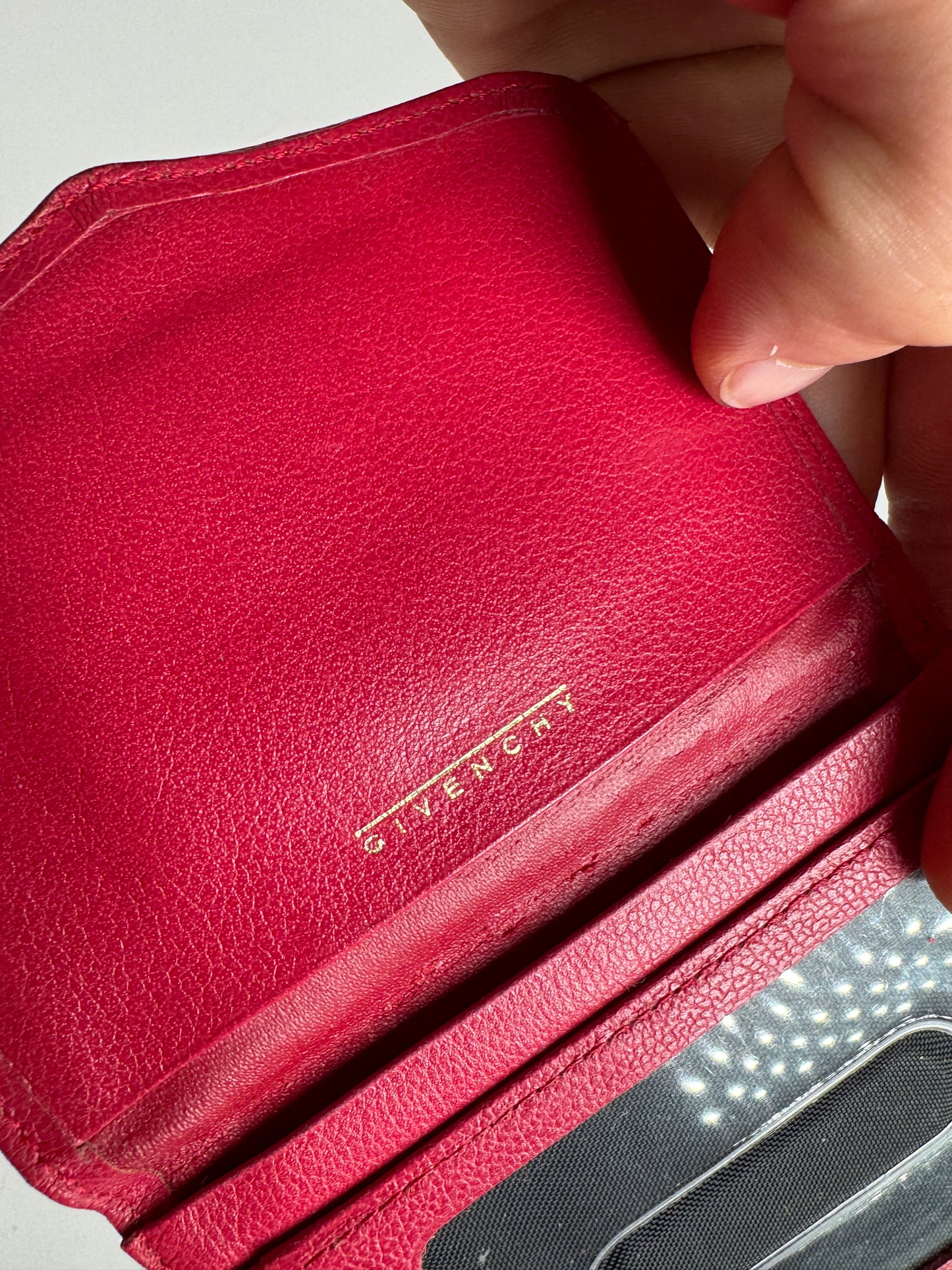 Vintage Givenchy Leather Card Holder Red