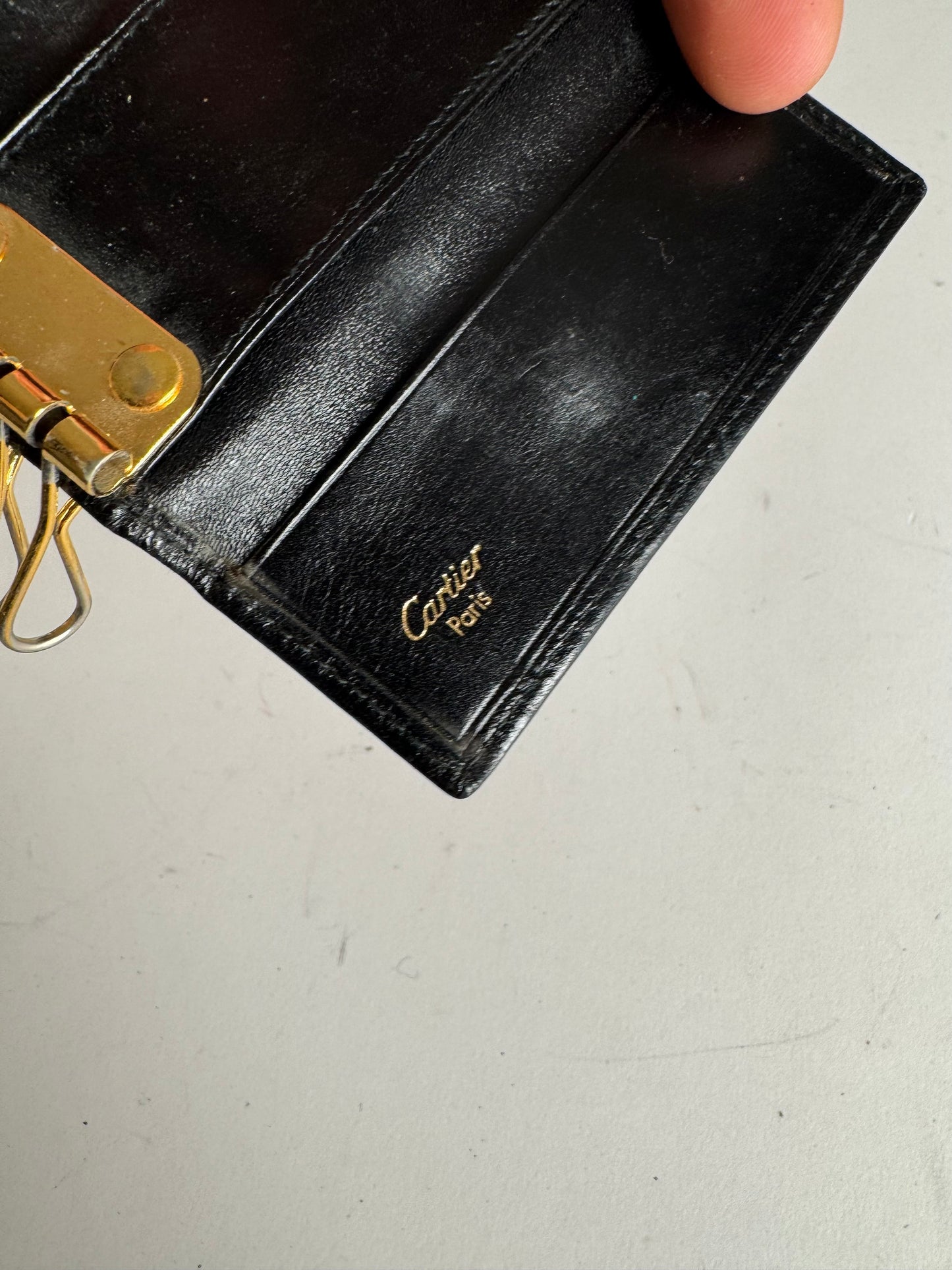 Vintage Cartier Patent Leather Key Holder Black