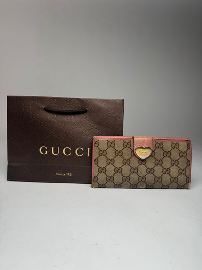 Vintage Gucci Monogram Wallet beige pink