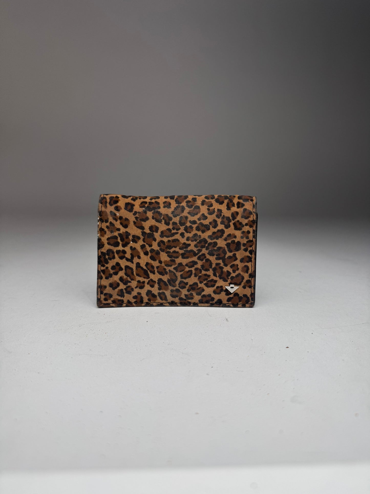 Vintage Bottega Veneta Canvas Card Holder Leopard