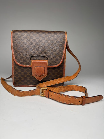 Vintage Celine Paris Triomphe Leather Bag Brown