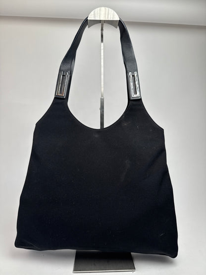 Vintage  Salvatore Ferragamo Leather / Canvas Bag Black