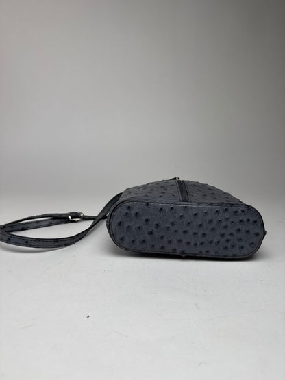 Vintage Ostrich Leather shoulder Bag Grey