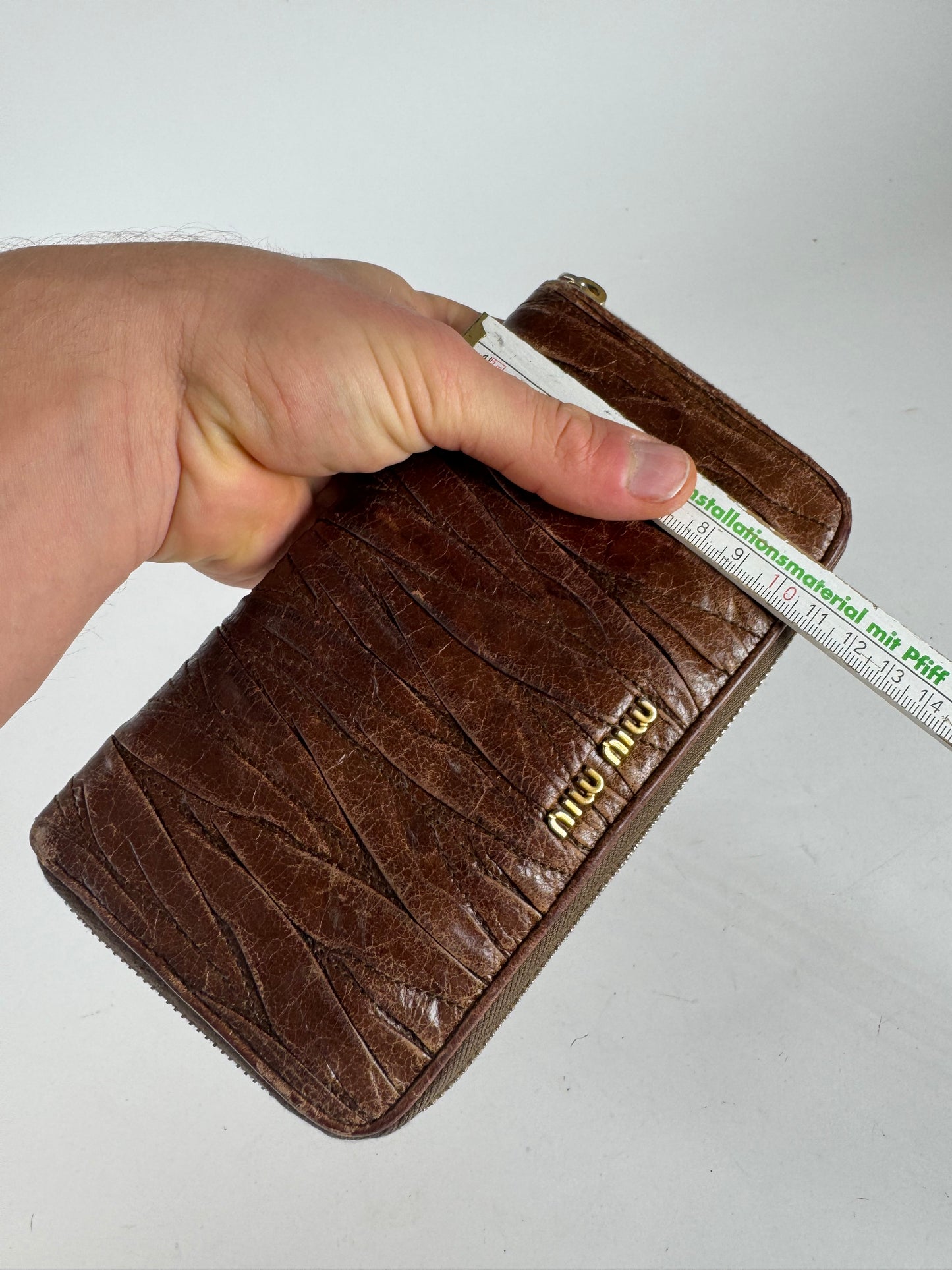 Vintage Miu Miu Metallasse Leather Wallet Brown