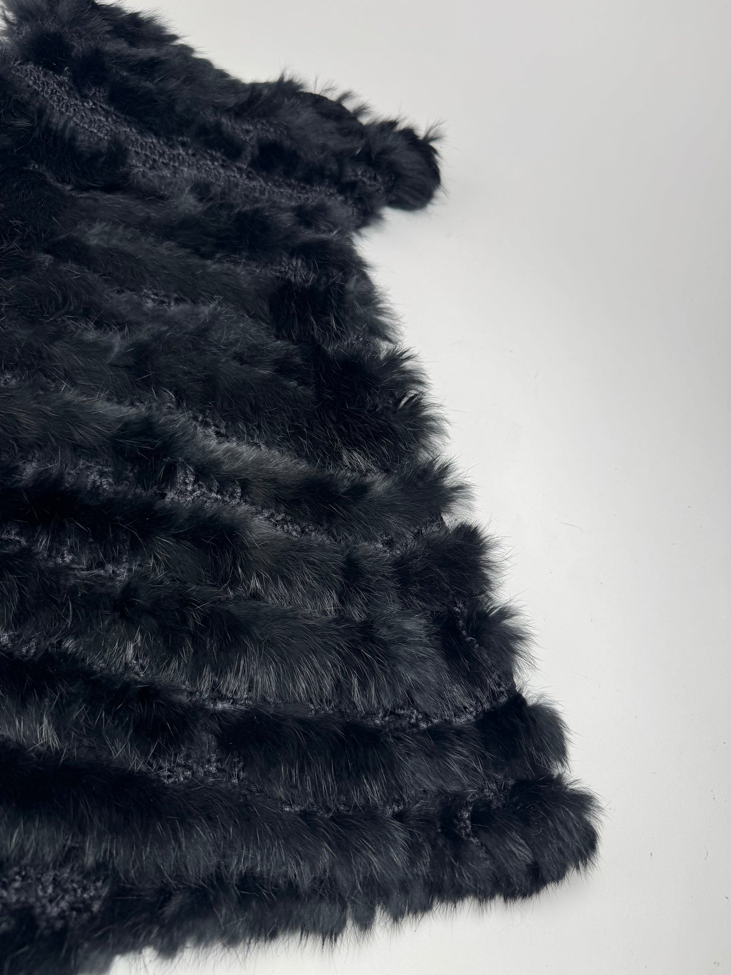 Vintage Courreges Fur Leather Top / Coat Black 38/M