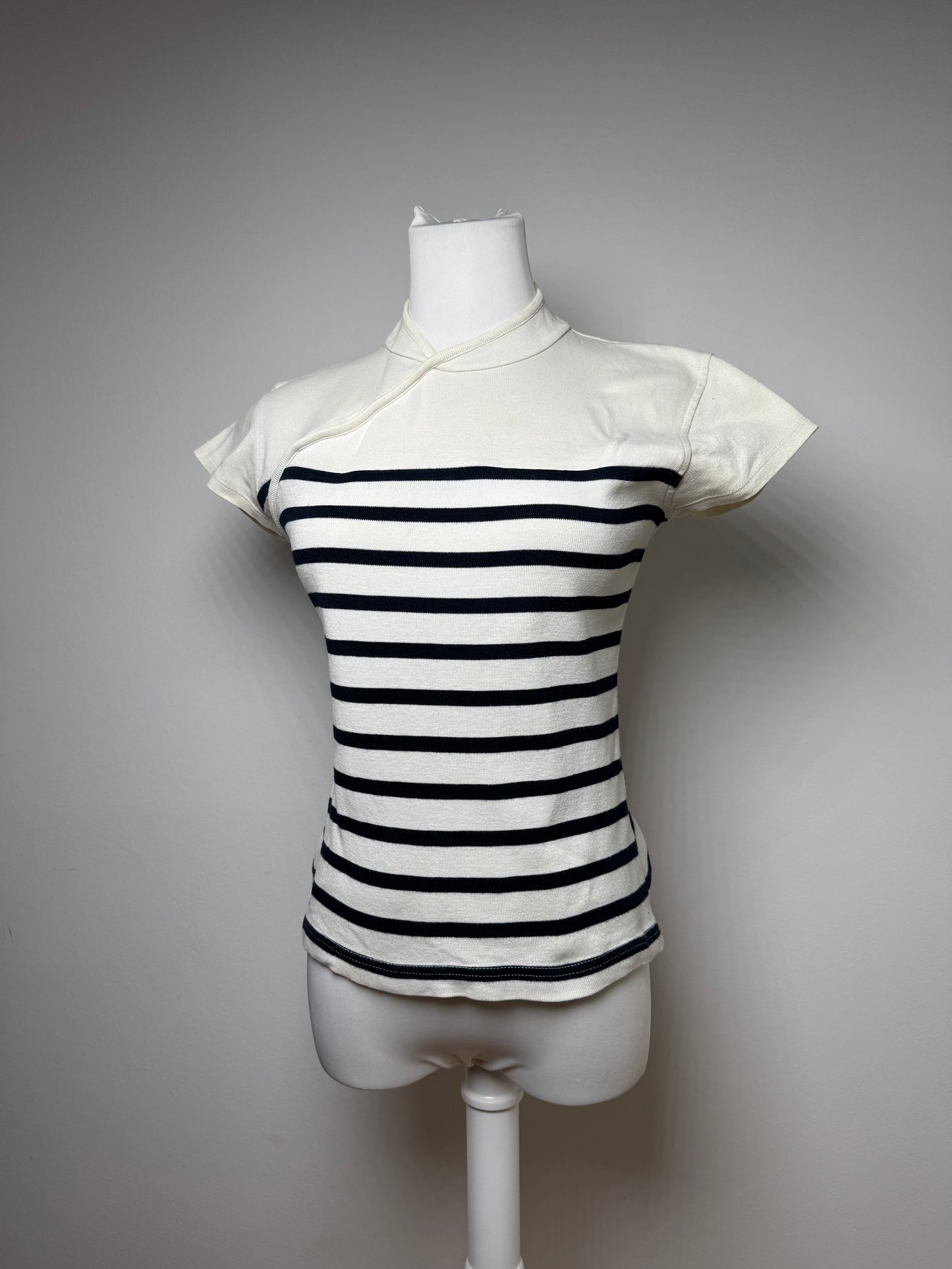 Vintage Jean Paul Gaultier Top white Navy Striped 38/M