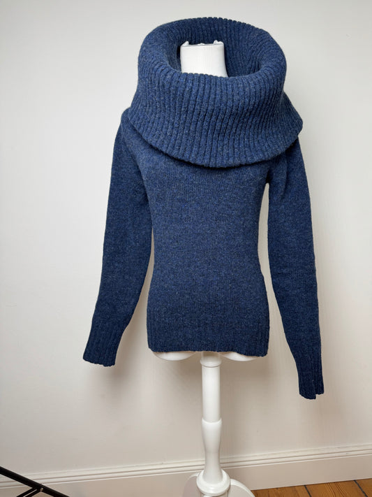 Vintage Balenciaga Big Turtle Neck Wool Sweather Blue