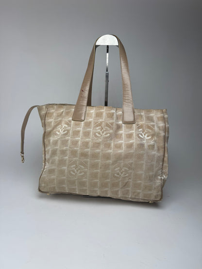 Vintage Chanel Canvas Monogramm Shopper beige