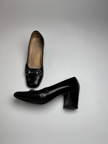 Vintage Gucci Patent Leather Pumps 37C black